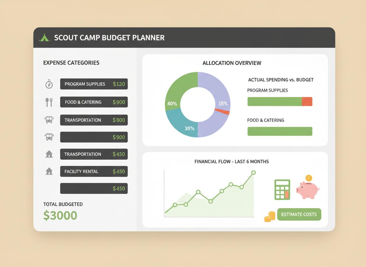 Camp budget at the touch of a button